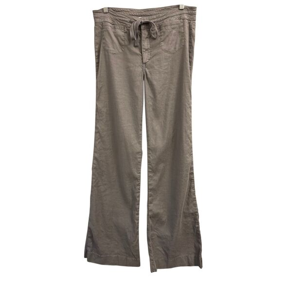 Level 99 Linen blend wide-leg patch pocket pants size 27 minimalist breathable - Picture 1 of 11
